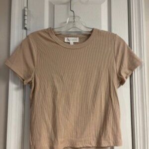 NWT - Sage + Stone Basic Cropped Tee - Camel